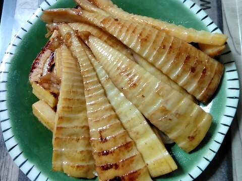 香ばしい美味しさ✨穂先焼き筍のバター醤油